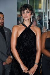 Taylor Hill Ignites Springsteen Premiere With Fringed Velvet Midnight Mini Dress