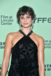 Taylor Hill Ignites Springsteen Premiere With Fringed Velvet Midnight Mini Dress