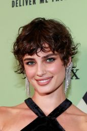 Taylor Hill Ignites Springsteen Premiere With Fringed Velvet Midnight Mini Dress