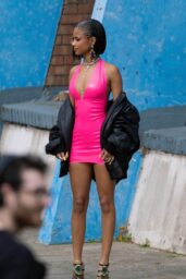 Tyla Unveils Hot Pink Latex for Travis Scott Video