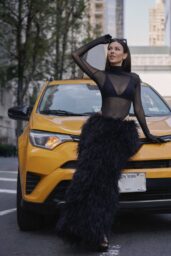 Victoria Justice Unveils Photoshoot Sheer Feather Glam