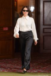 Zoey Deutch Debuts Monochrome Power Look at Deauville – Sept 2025