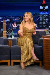 Addison Rae Champions Gold Tiered Gown for Late-Night TV Appearance