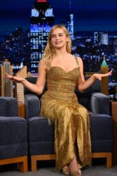 Addison Rae Champions Gold Tiered Gown for Late-Night TV Appearance