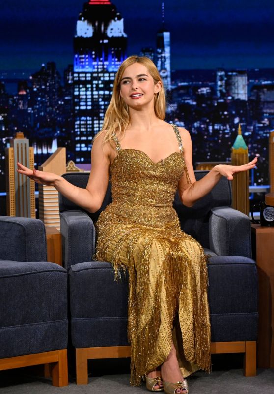 Addison Rae Champions Gold Tiered Gown for Late-Night TV Appearance