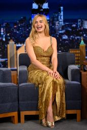 Addison Rae Champions Gold Tiered Gown for Late-Night TV Appearance