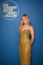 Addison Rae Champions Gold Tiered Gown for Late-Night TV Appearance