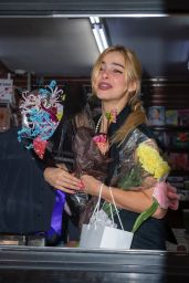 Addison Rae in Black Wrap Dress for W Magazine Cover Signing
