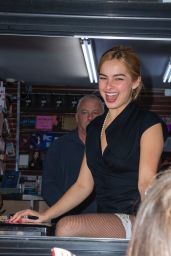 Addison Rae in Black Wrap Dress for W Magazine Cover Signing