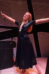 Addison Rae in Glossy Latex Dress and Blindfold October 2025