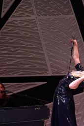 Addison Rae Opts for Latex Alejandra Dress at Grammy Museum Event
