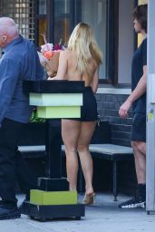 Addison Rae Wears Gold Bodysuit on New York City Street
