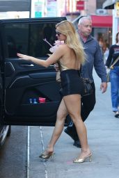 Addison Rae Wears Gold Bodysuit on New York City Street