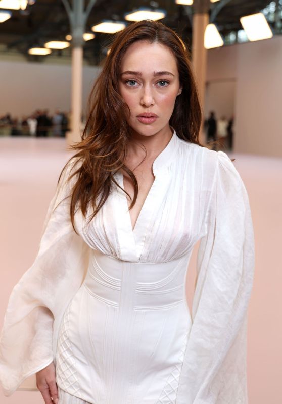 Alycia Debnam-Carey Embraces Corseted Chiffon At Zimmermann Paris Show