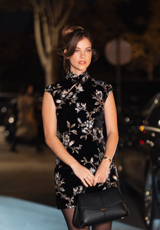 Barbara Palvin Channels Eastern Glamour in Velvet Mini Dress at Polene Dinner