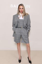 Cara Delevingne Balmain Power Suit Paris Fashion Week 2025