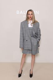 Cara Delevingne Balmain Power Suit Paris Fashion Week 2025