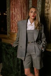Cara Delevingne Balmain Power Suit Paris Fashion Week 2025