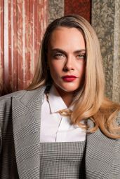 Cara Delevingne Balmain Power Suit Paris Fashion Week 2025