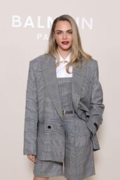 Cara Delevingne Balmain Power Suit Paris Fashion Week 2025