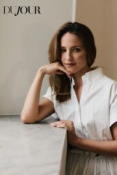 Dianna Agron Models Crisp White Linen Suit for Cannes Editorial