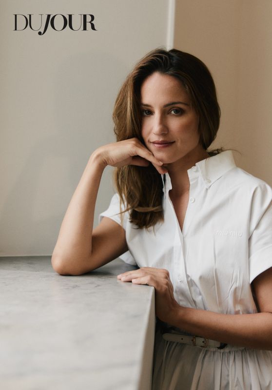 Dianna Agron Models Crisp White Linen Suit for Cannes Editorial