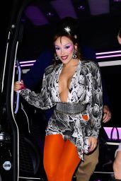 Doja Cat Embraces Maximalist Contrast in Plunging Serpent Print
