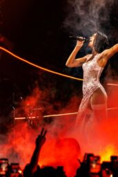 Dua Lipa Wears Sheer Pink Body Suit on Radical Optimism Tour