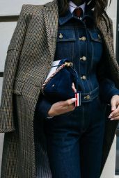 Eiza Gonzalez Opts for Denim Tailoring in Paris Photoshoot, October 2025