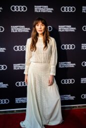 Elizabeth Olsen Wears Romantic Lace Gown to Hamptons Film Festival