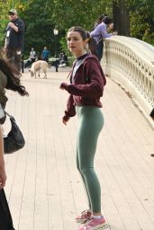 Ella Hunt Channels Sporty-Casual Chic While Filming "Not Suitable for Work" in Central Park