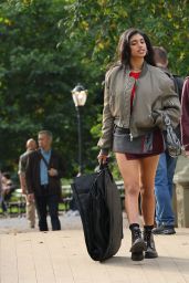Ella Hunt Channels Sporty-Casual Chic While Filming "Not Suitable for Work" in Central Park