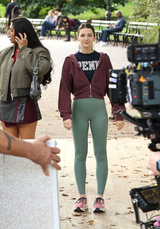 Ella Hunt Channels Sporty-Casual Chic While Filming "Not Suitable for Work" in Central Park