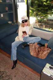 Elsa Hosk Wears Saint Laurent Leopard Tote on Instagram
