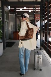 Elsa Hosk Wears Saint Laurent Leopard Tote on Instagram