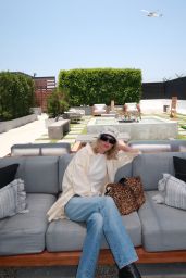 Elsa Hosk Wears Saint Laurent Leopard Tote on Instagram