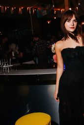 Emilia Jones Channels Gothic Glamour in Asymmetric Black Lace Outfit