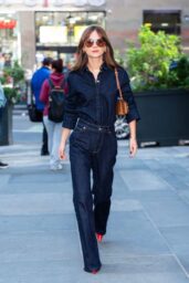 Emilia Jones Selects Utterly Chic Monochromatic Denim Look in New York
