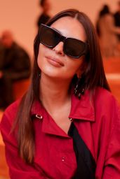 Emily Ratajkowski Champions Voluminous Red at Loewe Show