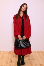 Emily Ratajkowski Champions Voluminous Red at Loewe Show