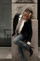 Emma Brooks in Effortless Cool: Leather, Denim, and 90s Nonchalance for 2025