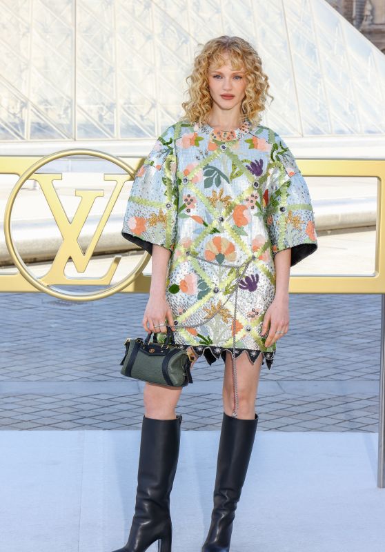 Emma Laird Showcases Ornate Louis Vuitton at Paris Fashion Week