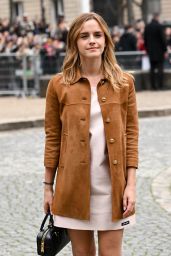 Emma Watson Embraces Minimalist Suede for Miu Miu Show