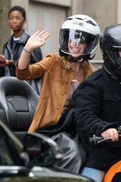 Emma Watson Embraces Minimalist Suede for Miu Miu Show