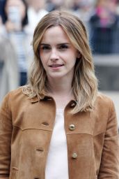 Emma Watson Embraces Minimalist Suede for Miu Miu Show