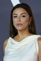 Eva Longoria in Cowl Neck Dress at Victoria Beckham Premiere 2025
