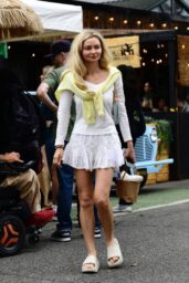 Gia Skova Channels Resort Chic in Layered White Ensemble