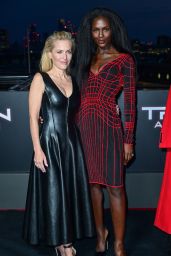 Gillian Anderson Champions Sci-Fi Chic in Leather Midi Dress