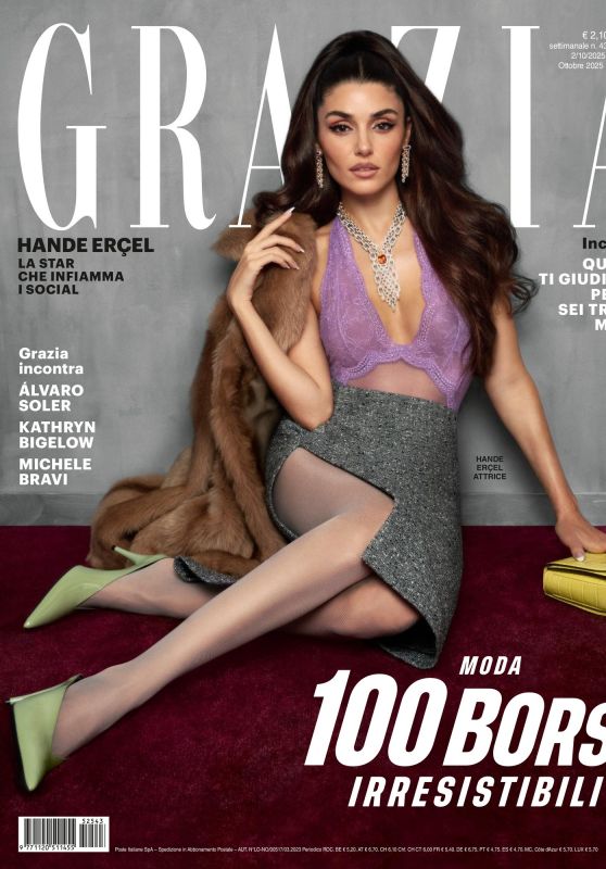 Hande Erçel Channels Neo-Glamour for Grazia Italia Cover October 2025