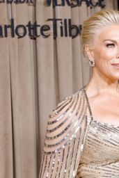 Hannah Waddingham In Glittering Gold Column Gown With Cape At Albies